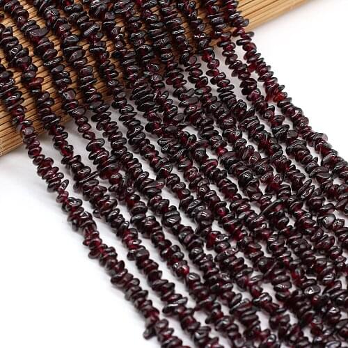 Natural Pomegranate Stone Beads Dark Red Garnet Irregular Chip Gravel Beads for Jewelry Making DIY Charm Necklace Bracelet 15