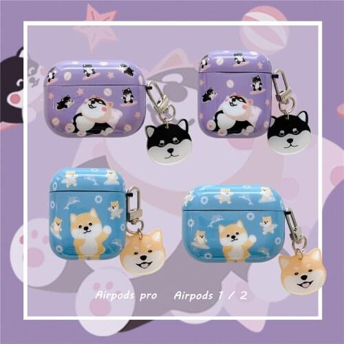 NEW Cute Cartoon Case for Apple Airpods 1/2/pro Cases leisure interesting Shiba inu dog Bluetooth Earphone Cover Headphone box