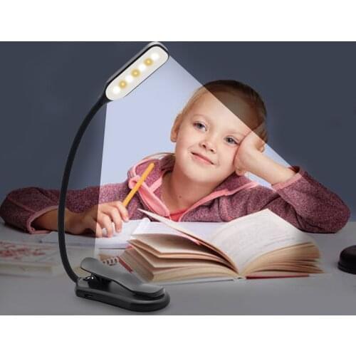 Rechargeable Book Light 7 LED Reading Light with 3 Brightness Night Reading Lamp Touch Switch Bedside Book Light for Bookworms