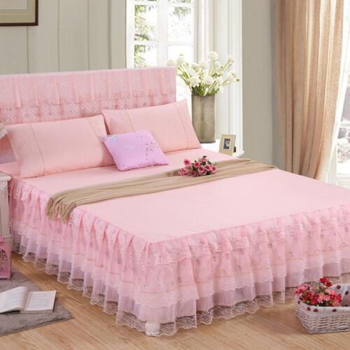 Bed skirt Bedcover Fashion flowers colourful Fitted Sheet Cover pillow case Bedspread Bedroom Home Textile Skirt Bedspread #sw