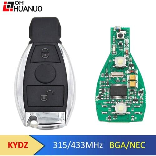 Smart keyless entry Remote Key fob 2 Buttons 315MHz 433mhz for Mercedes-Benz 2000+ support BGA/NEC with battery holder HU64