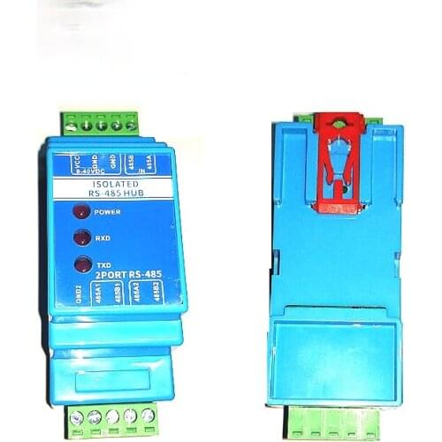 RS485 Repeater Photoelectric Isolation Hub DIN Rail 2-way 485 Signal Amplifier Anti-interference Lightning Protection