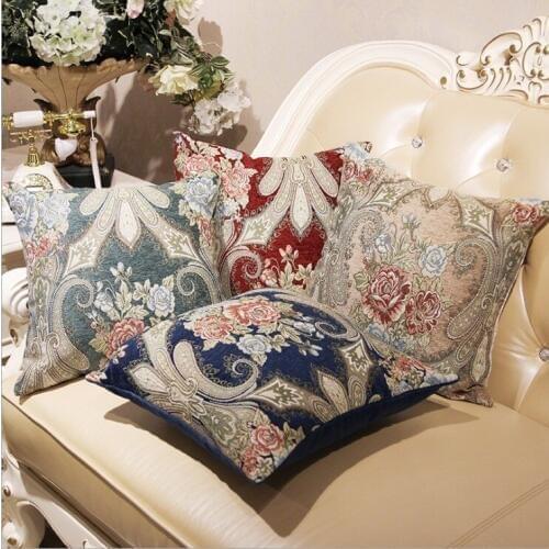 Luxurious Jacquard Pillow Cover 45CMX45CM Navy Red Green Cushion Cover Home Decor Pillow Decorative Throw Pillows Pillow Case