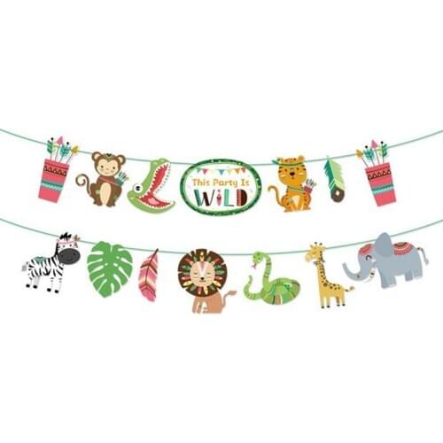 Safari Animals Woodland Animals Happy Birthday Banner Birthday Decoration Supplies For Kids Birthday Party Supplies