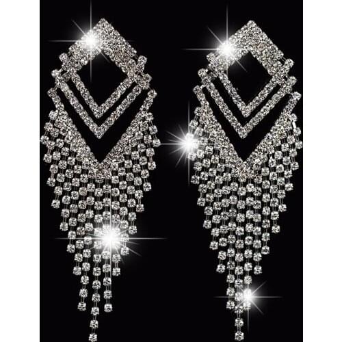 YFJEWE Women Fashion Australia Crystal Earrings Elegant Silver color tassel rhinestone Earrings Wedding Party Jewelry #E257