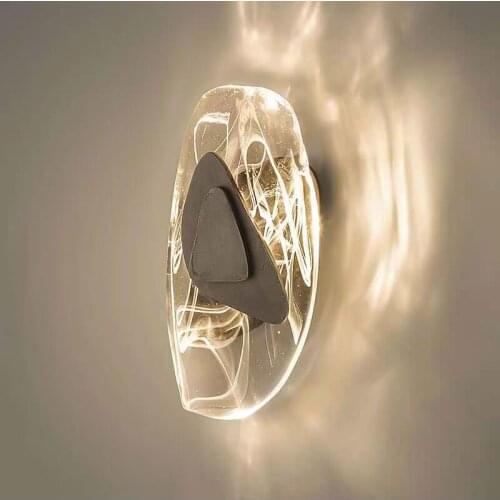Ever Light Modern Wall Lamp Shaped Crystal Stone Living Room Wall Led Hotel Creative Aisle Staircase Bedroom Minimal Wall Lamp