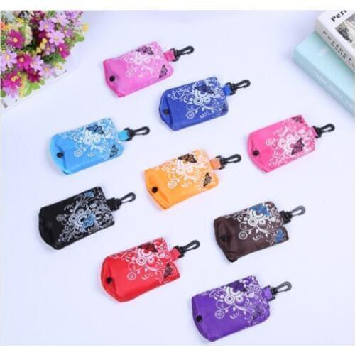 3pcs Polyester Portable Flower Folding Shopping Bag Eco Bag Foldable Waterproof ripstop Shoulder Bag Handbag tote Bag