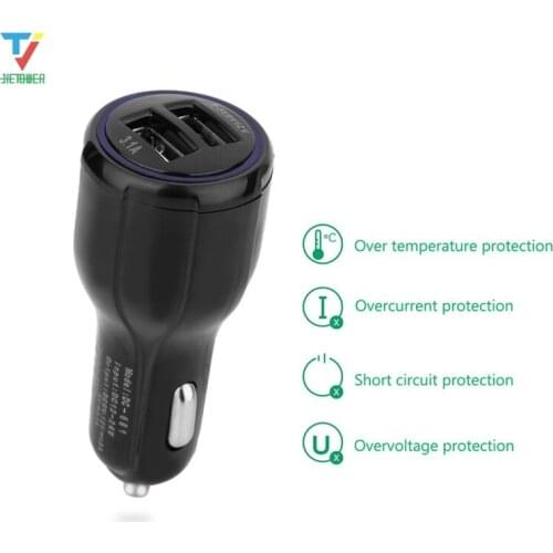 Quick Charge 3.0 Car Charger for Mobile Phone Dual Usb Car Charger Qualcomm Qc 3.0 Fast Charging Adapter Usb Car Charger 50pcs