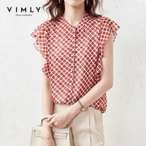 Женские красные рубашки Vimly China At AliExpress