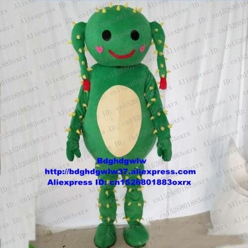 Green Cactus Cacti Cereus Cactaceae Mascot Costume Adult Cartoon Character Outfit Suit Planning And Promotion Activity zx381