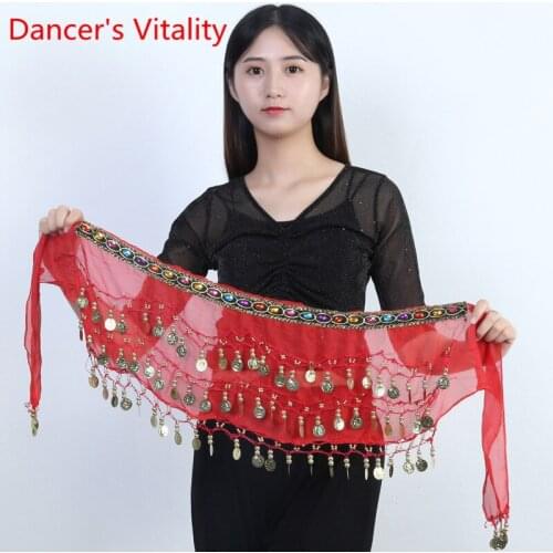 Belly dance belt costumes sequins tassel belly dance hip scarf for women belly dancing belts indain colors belt