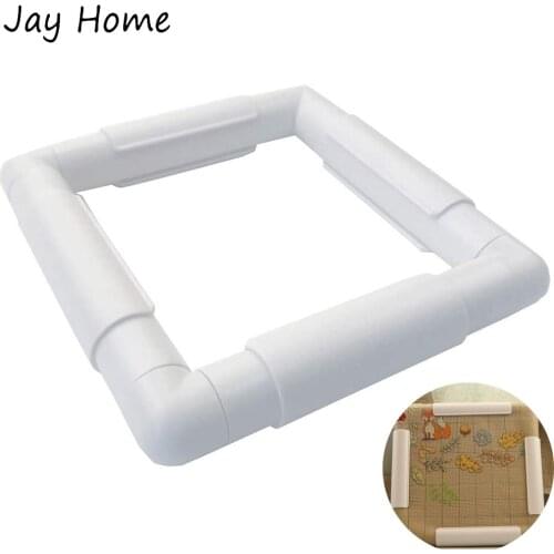 1PC Plastic Cross Stitch Frame Square Embroidery Hoop DIY Handheld Craft Clip Embroidery Frame Hoop for Cross Stitching Quilting