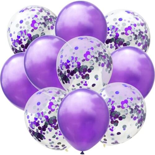 10Pcs Latex Balloons Wedding Party Decoration Double Color Confetti Latex Balloon Happy Birthday Graduation Party Supplies