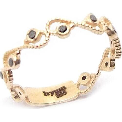 14k Gold Natural Black Diamond Lightweight Full PY1001