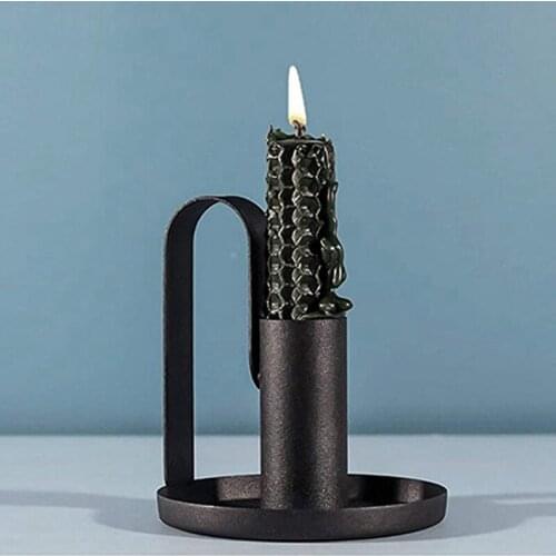 2Pcs Candlestick Taper Candle Holder Retro Iron Vintage Candelabra Stand Candlelight Dinner Party Kitchen Home Decor