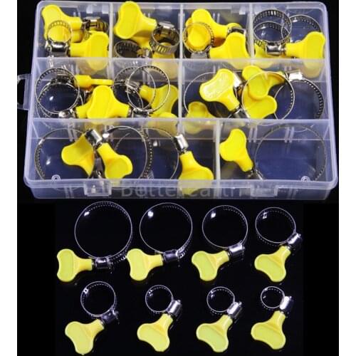 30PCS 8 Sizes Stainless Steel Pipe Hose Clips Spring Clamps Fastener Fuel Line Hose Water Pipe Air Tube Set Assortment
