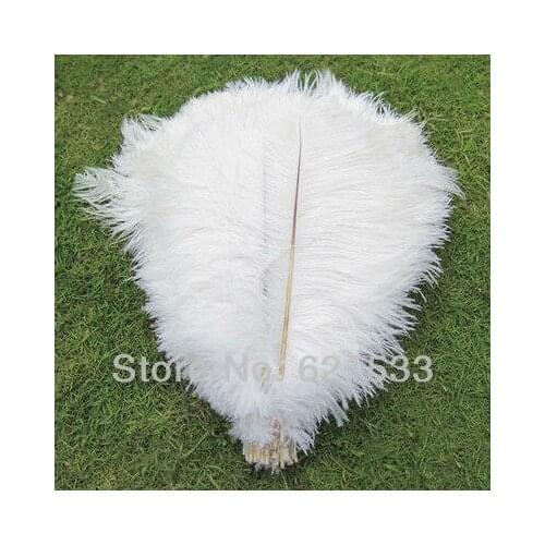 New Fashion 50 PCS White OSTRICH FEATHERS 30-35cm 12-14 Inch Long FREESHIPPING