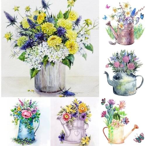 5D DIY Diamond Painting Flower vase Full Square/Round Drill Mosaic Embroidery Handmade Hobby Cross Stitch Kits Home Decor Gift