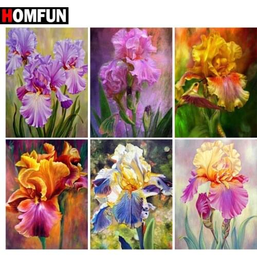 HOMFUN Square Round Drill 5D Diamond Painting Environmental Crafts Full Diamond Embroidery "Flower landscape" Home decor