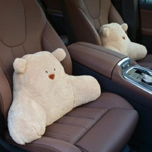 Car Back Cushion Waist Cushion Plush Bear Waist Back Seat Waist Pillow Office Lumbar Support Back Pillow Car Back