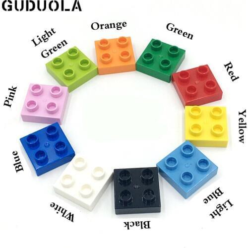 30pcs/lot 2x2dots in Block Base Plate Big Building Block Large Size Dots for Kids compatible for DUPLO DIY Toy