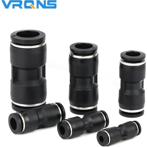 1PCS PU Type 4/6/8/10/12/14/16mm Black Quick Fittings Pneumatic Connector Push in Hose Straight Union Fittings