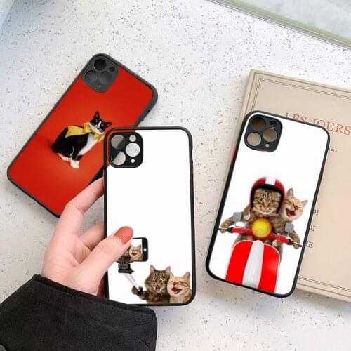 Cute cat Phone Case For iphone 12 11 7 8 plus mini x xs xr pro max matte transparent cover