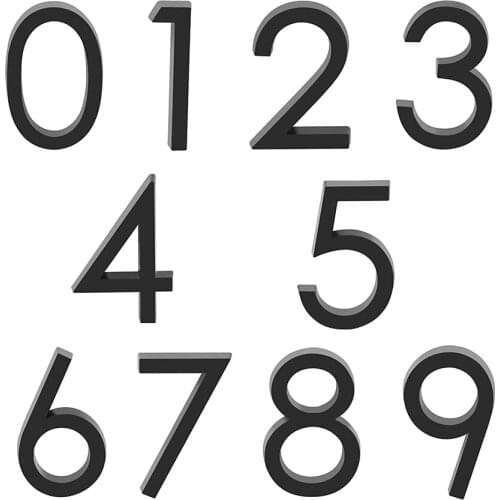 Black Self Adhesive House Number Sticker Door Plaque Sign for Apartment Hotel Room Doorplate Address Mailbox Number