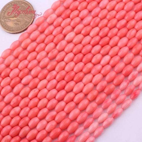 5x8,3x6mm Smooth Oval Pink Coral Beads Natural Stone Beads For DIY Necklace Bracelets Earring Jewelry Making 15" Free Shipping