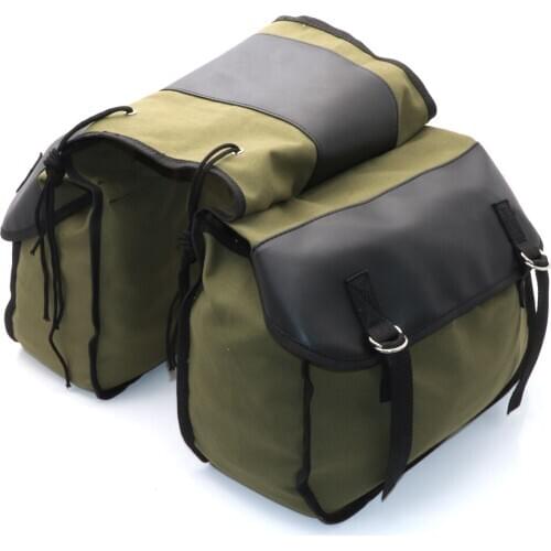 Motorcycle Canvas SaddleBag Bike Back Pack Luggage Panniers Box Tools Bag For Honda Shadow 750 Kawasaki Vulcan 500 Suzuki