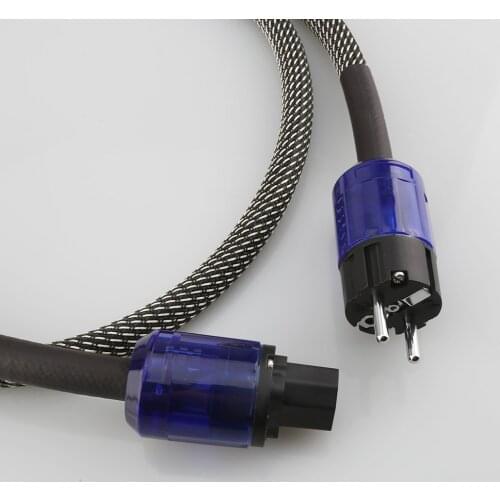 Audiocrast P122 Power cable with DW49 P037E Schuko Power cable Rhodium carbon fiber fever EU AC power cable