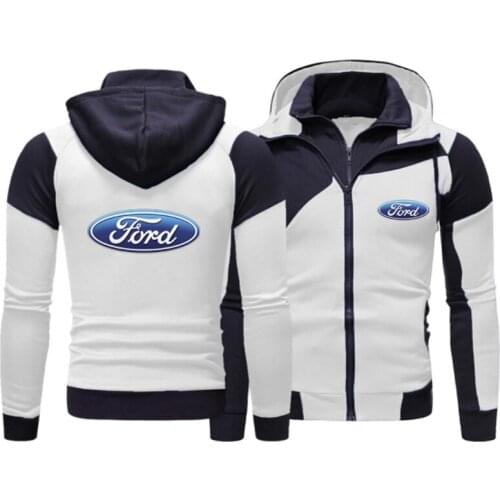 NEW Spring Autumn Fashion Long Sleeve Cardigan Double Zipper Jacket for FORD Zipper Hoodie Men Pullover Sweatshirts