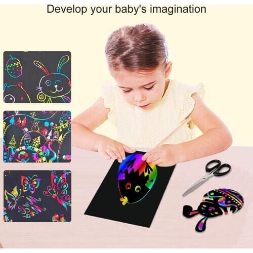 Colorful Scratch Painting Children Graffiti Book Creative DIY Handmade Kids Toys