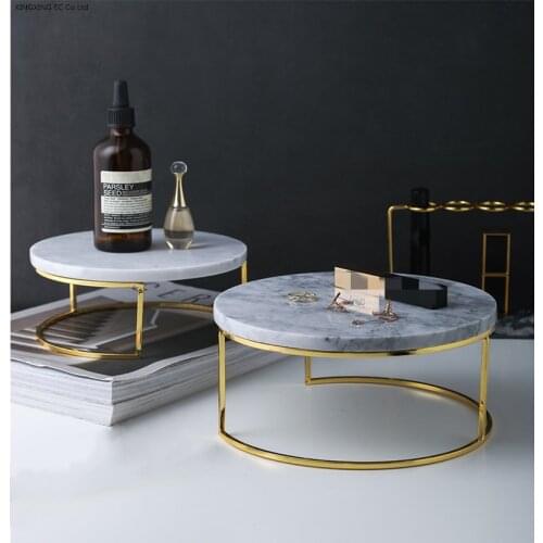 Creative Natural Marble Cake Tray Dessert Table Display Stand Fruit Snack Tray Modern Home Decoration Makeup Tool Storage Tray