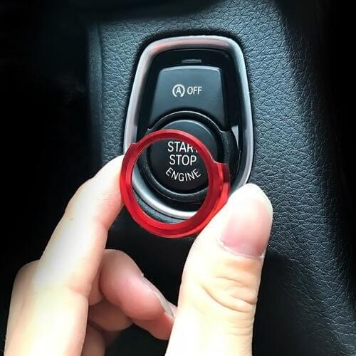 Metal Car One-Key Start Button Decor Circle Ring for BMWs1/2/3/3GT/4/X1 Series