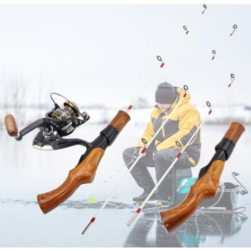 NEW 54cm 74cm 2 tips ice Rod Reel Combos Portable Winter Ice Fishing Rods Spinning Rod Carbon Fiber Ice pole rod support boat