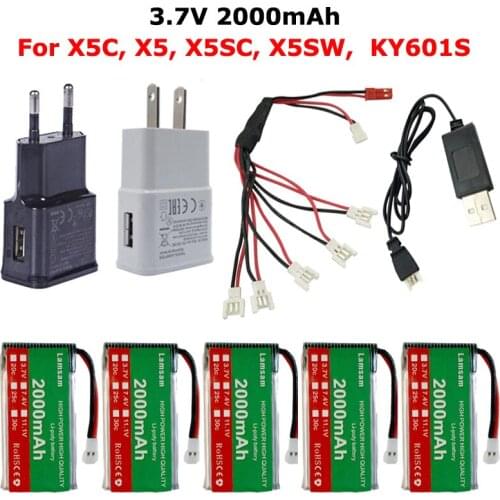 Upgrade Battery 3.7V 2000mAh Lipo Battery for SYMA X5 X5C X5SC X5SW KY601S RC Quadcopter Drone Rechargeable battery Spare Part s