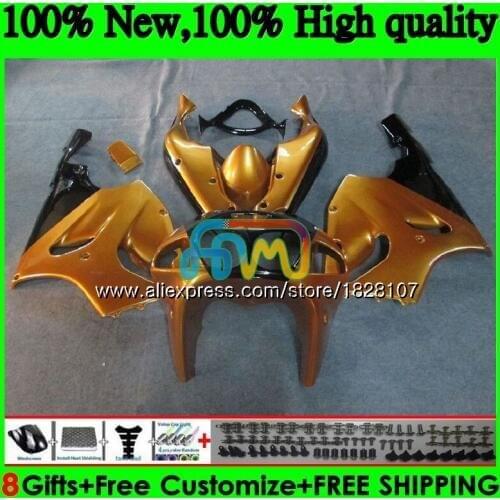 Bodys For KAWASAKI ZX 7R ZX-750 ZX7R 96 00 Golden black 01 02 03 5BS.39 ZX 750 7 R ZX-7R ZX750 1996 2000 2001 2002 2003 Fairing