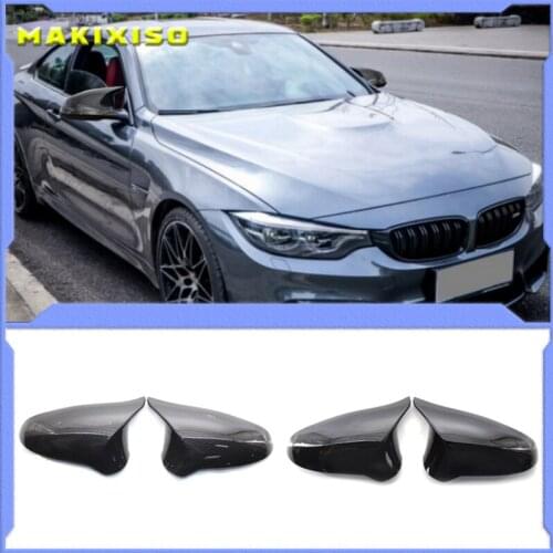 A Pair Carbon Fiber Car Door Rear View Side Mirror Cover Rearview Mirror Cap Replacement For BMW F80 M3 F82 M4 2015-2018
