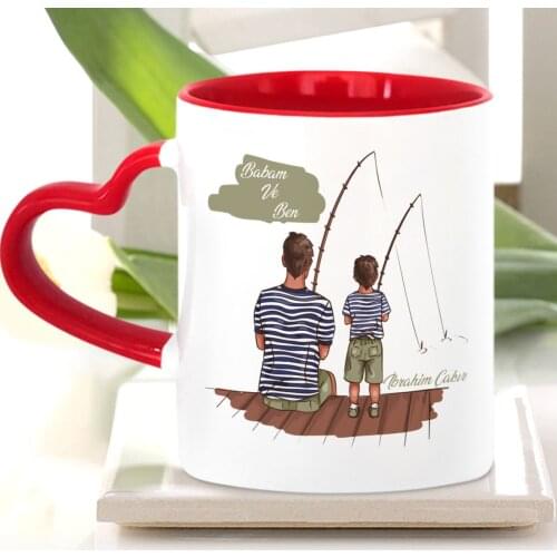 Personalized Fathers Day Themed Red Heart Mug Cup 26-508