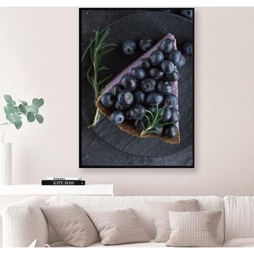 Blueberry Cake Poster Purple Cabbage Vegetable Kitchen Canvas Painting Posters and Prints Wall Art Food Pictures Dining Room