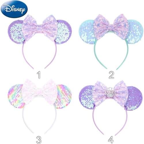 Disney Minnie Mickey Lovely Girls BowsHeadband Ears Hair-Accessories Kid Women Head-Accessories Headdress Head Band Party