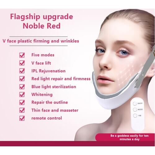 Face Chin V-Line Up Lift Belt Machine Red Blue LED V-Face Care Facial Massage Skin Lifting Tightening Anti-Wrinkles Beauty