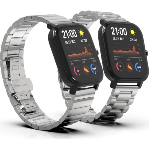 For Amazfit GTS Strap for Amazfit Bip Bracelet Metal for Huami GTR 42mm/Bip U/Pop/Bip S Wristband Replacement Accessories 20mm