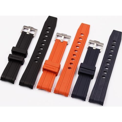 Strap accessories for Omega hippocampus 300 silicone watch belt AT150 m universe marine rubber pin buckle accessories Men 20mm