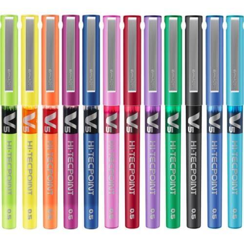 Pilot Pens Hi-Tecpoint 0.5 mm Gel Pens V5 Disposable Pen BX-V5 Japan 12 Colors