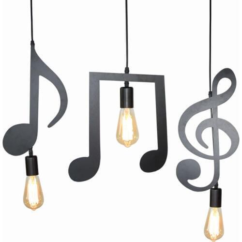 Nordic Music Chandelier Iron Art Simple Modern Bar Individual Music Restaurant Ornamental Art Lighting