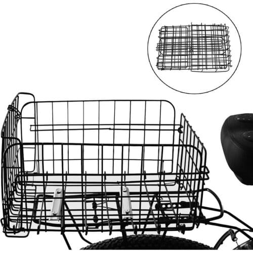 Bike Bicycle Basket Bag Foldable Metal Wire Basket Front Bag Rear Hanging Basket For Mountain Bike Folding Bicycle