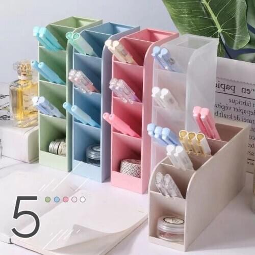 Large Capacity Cute Desk Pen Holder Pencil Makeup Storage Box Desktop Organizer Stand Case School Office Stationery
