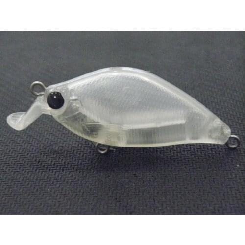 WLure 7g Fat Profile 1 Meter Diving Crankbait Blank Clear Lure Bodies with Hard Fishing Eyes Quantity 10 UPC503